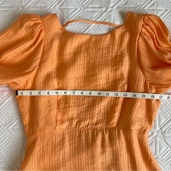 Nobody's Child Petite Zola Ballon Sleeve Mini Dress In Orange Size 6 - Picture 5 of 13